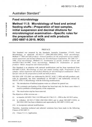 Микробиология пищевых продуктов Микробиология пищевых продуктов и кормов для животных Подготовка тестовых образцов, исходных суспензий и десятичных разведений для микробиологического исследования Специальные правила приготовления молока и молочных продуктов (ISO 6887-5: 2010 MOD)